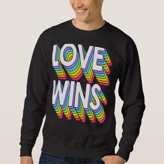 Sweatshirt L'amour gagne Hommes Femmes Lgbt Ally (Devant)