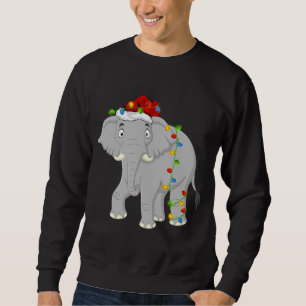 Sweatshirt L'Amoureux des animaux éléphant Xmas Santa Hat Ele