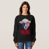 Sweatshirt Lampe 4 juillet Lunettes de soleil US Drapeau amér (Devant entier)