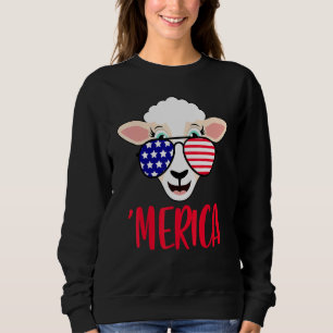 Sweatshirt Lampe 4 juillet Lunettes de soleil US Drapeau amér