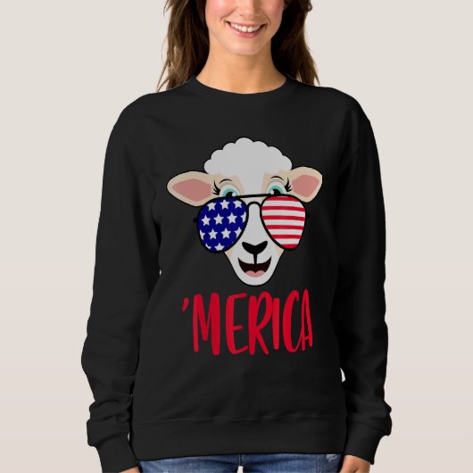 Sweatshirt Lampe 4 juillet Lunettes de soleil US Drapeau amér (Devant)