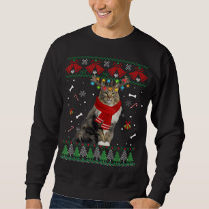 Sweatshirt Lampes de chat de Noël de l'amant de Kitten