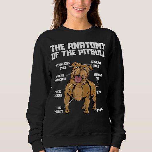 Sweatshirt L'Anatomie D'Un Pitbull Funny Pitbull Terrier Doc (Devant)
