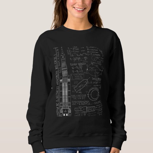 Sweatshirt Lancement spatial Fusée SLS Artémis Équations scie (Devant)