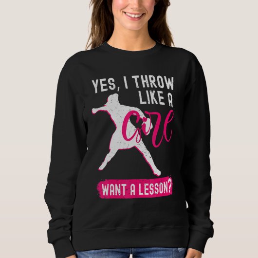 Sweatshirt Lanceurs Cool Softball Pour Joueuses Filles (Devant)
