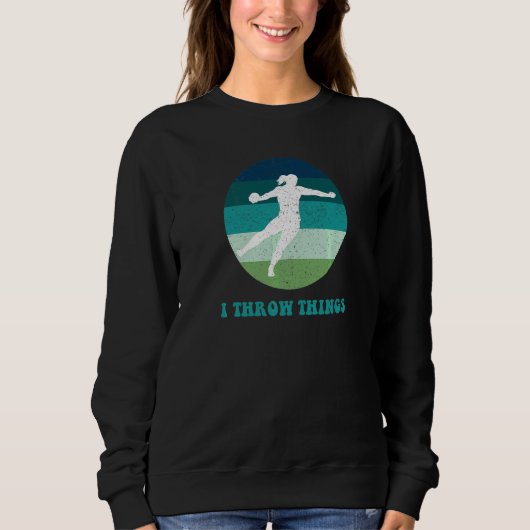 Sweatshirt Lanceuse de disque féminine d'athlétisme (Devant)