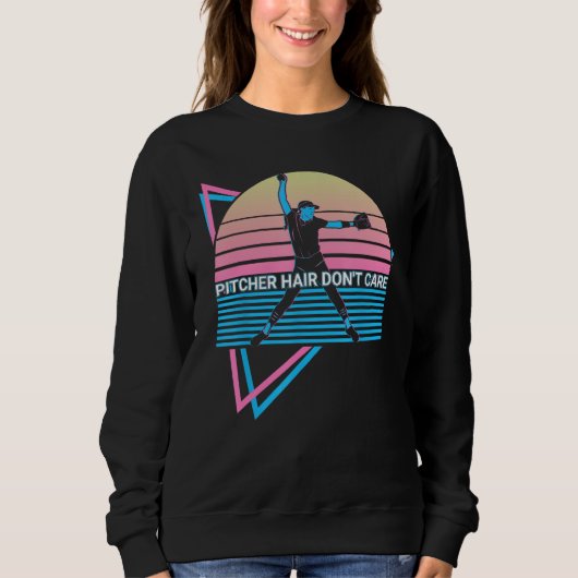 Sweatshirt Lanceuse de softball Rétro Lanceuse de softball Ch (Devant)