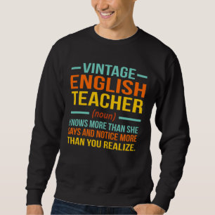 Sweatshirt Langue de définition de l'enseignant en anglais vi