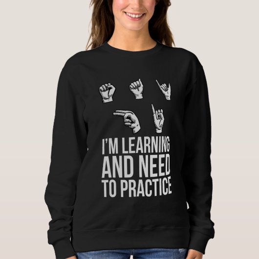 Sweatshirt Langue des signes ASL Perte auditive Langue visuel (Devant)