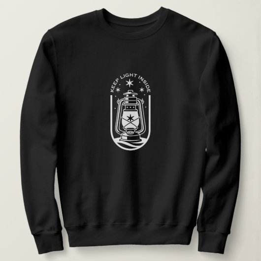 Sweatshirt Lanterne Minimaliste Hygge Cosy Garde la Lumière à (Design devant)