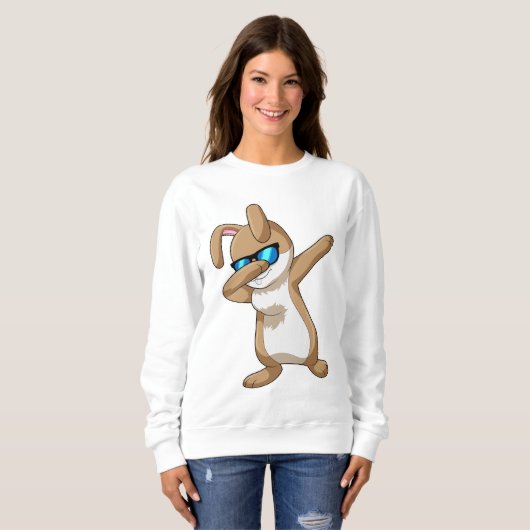 Sweatshirt Lapin à Hip hop Dance Dab (Devant entier)