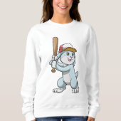 Sweatshirt Lapin au baseball avec batte de baseball (Devant)