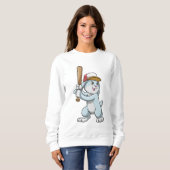 Sweatshirt Lapin au baseball avec batte de baseball (Devant entier)