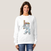 Sweatshirt Lapin au baseball avec batte de baseball (Devant entier)
