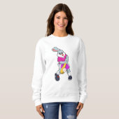 Sweatshirt Lapin au baseball avec batte de baseball (Devant entier)