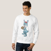Sweatshirt Lapin au baseball avec gant de baseball (Devant entier)