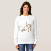 Sweatshirt Lapin au Yoga Stretching (Devant entier)