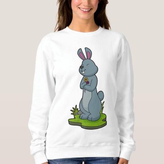 Sweatshirt Lapin aux fleurs (Devant)
