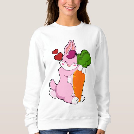 Sweatshirt Lapin avec carotte et coeur (Devant)