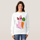 Sweatshirt Lapin avec carotte et coeur (Devant entier)