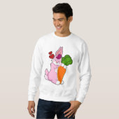 Sweatshirt Lapin avec carotte et coeur (Devant entier)