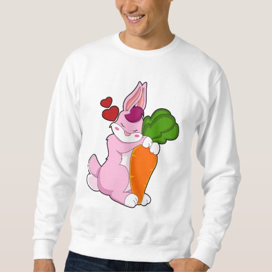 Sweatshirt Lapin avec carotte et coeur (Devant)