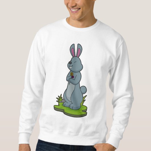 Sweatshirt Lapin avec des fleurs (Devant)