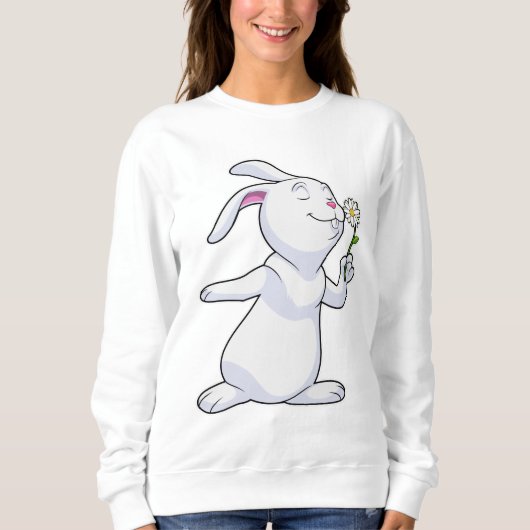 Sweatshirt Lapin avec marguerite (Devant)