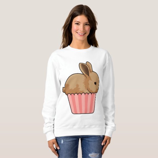 Sweatshirt Lapin avec muffin (Devant entier)
