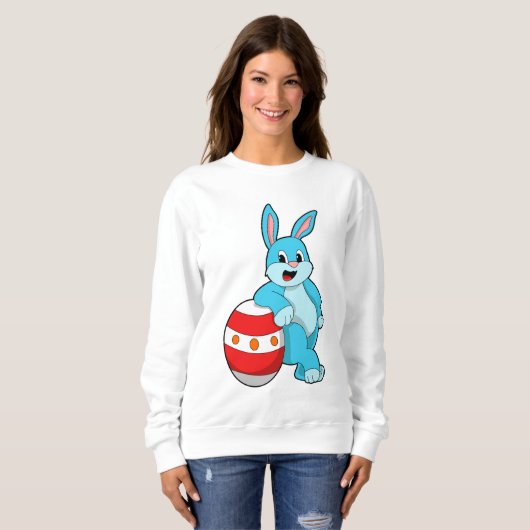 Sweatshirt Lapin avec oeuf de Pâques (Devant entier)