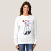 Sweatshirt Lapin avec robe de mariée et couronne (Devant entier)