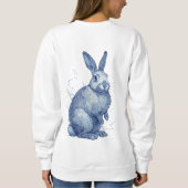 Sweatshirt Lapin Bleu Avec Fissures Kintsugi Dorées (Dos)