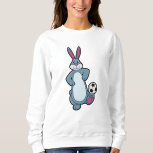 Sweatshirt Lapin comme joueur de football avec balle de footb