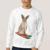 Sweatshirt Lapin comme skieur avec ski (Devant)
