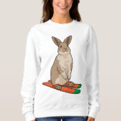 Sweatshirt Lapin comme skieur avec ski (Devant)