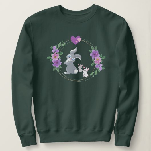 Sweatshirt Lapin de l'amour d'une mère (Design devant)