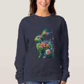 Sweatshirt Lapin de lapin de puissance de fleurs (Devant)