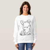 Sweatshirt Lapin de Pâques avec œuf de Pâques (Devant entier)