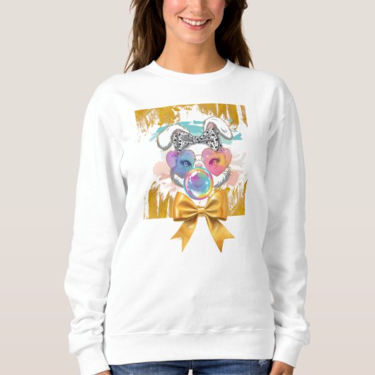 Sweatshirt Lapin de Pâques funky (Devant)