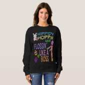 Sweatshirt Lapin de Pâques & Œufs Décorés (Devant entier)
