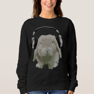 Sweatshirt Lapin du DJ avec le mélomane d'amusement