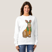 Sweatshirt Lapin en coureur avec serviette (Devant entier)