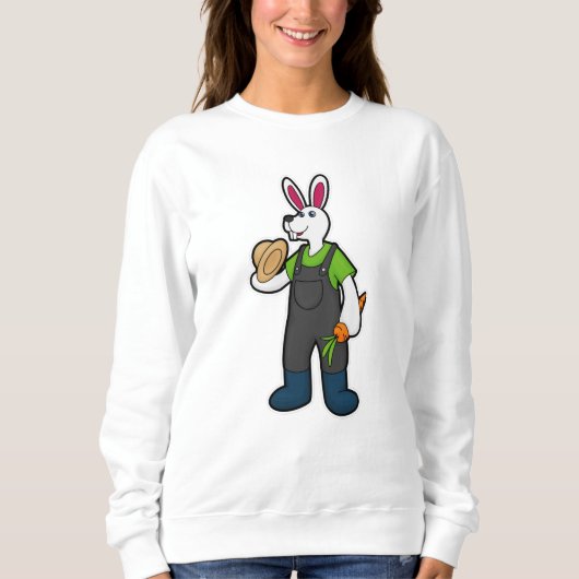 Sweatshirt Lapin en fermier avec carotte et Casquette (Devant)