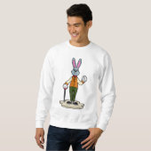 Sweatshirt Lapin en gentleman avec canne (Devant entier)