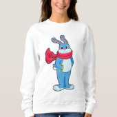 Sweatshirt Lapin en hiver avec Écharpe (Devant)