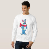Sweatshirt Lapin en hiver avec Écharpe (Devant entier)