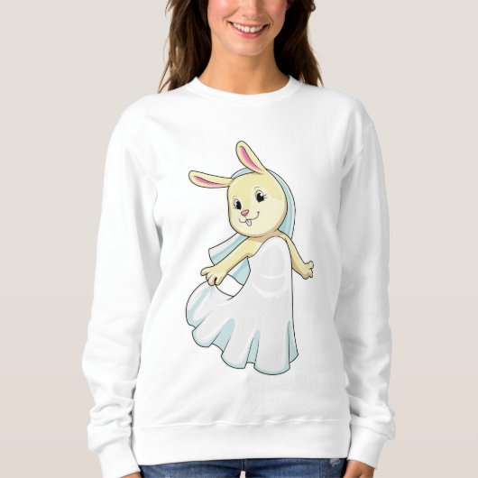 Sweatshirt Lapin en mariée avec voile (Devant)