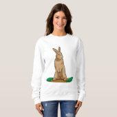 Sweatshirt Lapin en Snowboard avec Snowboard (Devant entier)