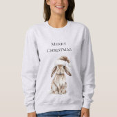 Sweatshirt Lapin lapin de Noël de crème (Devant)