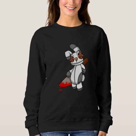 Sweatshirt Lapin Poupée Vaudou Goth Pastel (Devant)